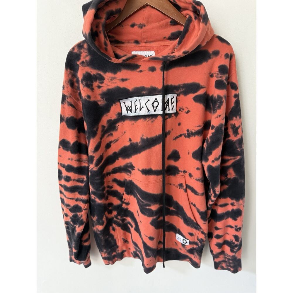 Welcome Skateboards Danny Duncan Hoodie Inkblot Tie Dye Coral Black Size S - Picture 2 of 12